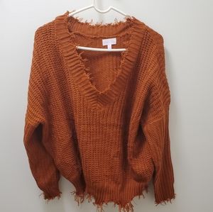 Pink Lily Distressed Sweater